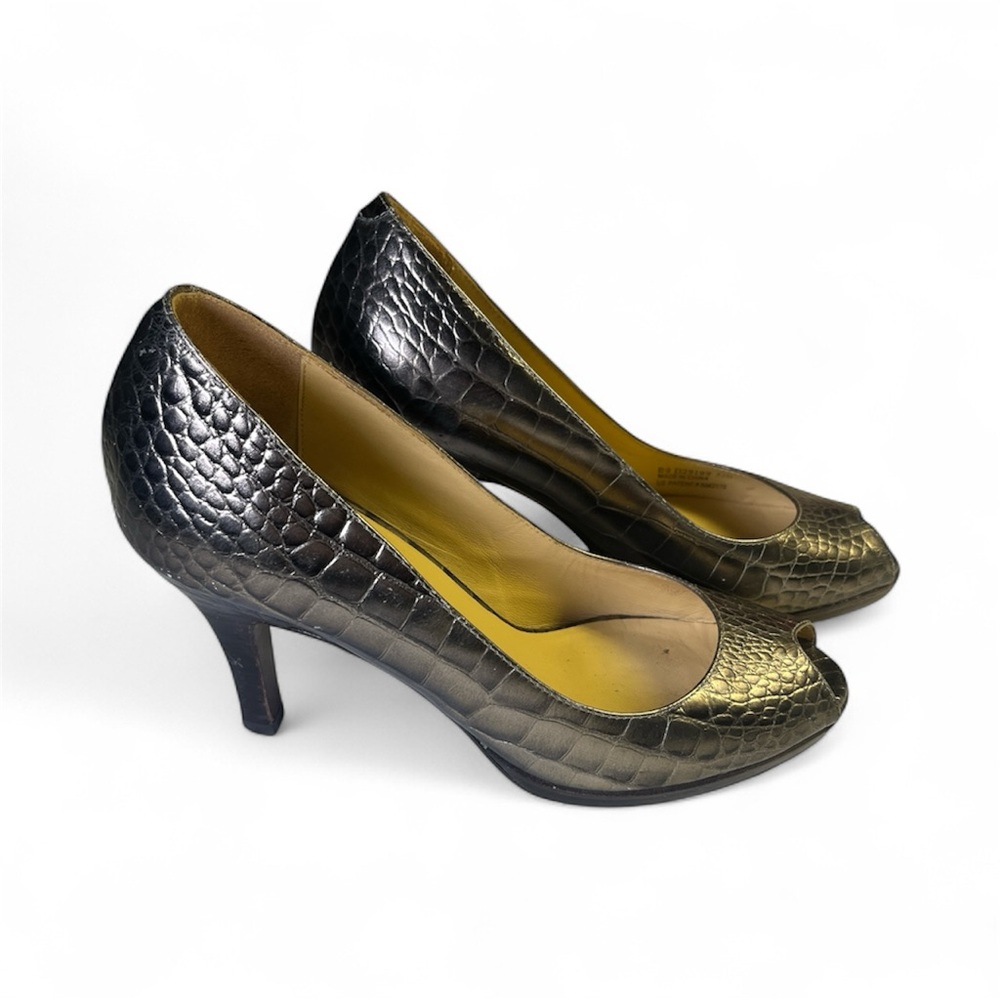 Cole Haan Women's 5.5B Bronze Peep-Toe Heels